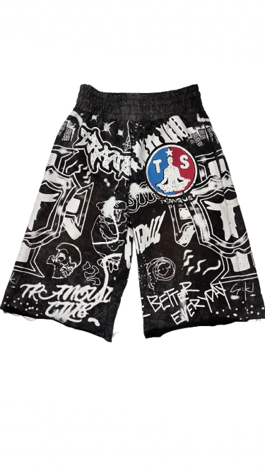 "Tranquil" All Over Print Sweatshorts
