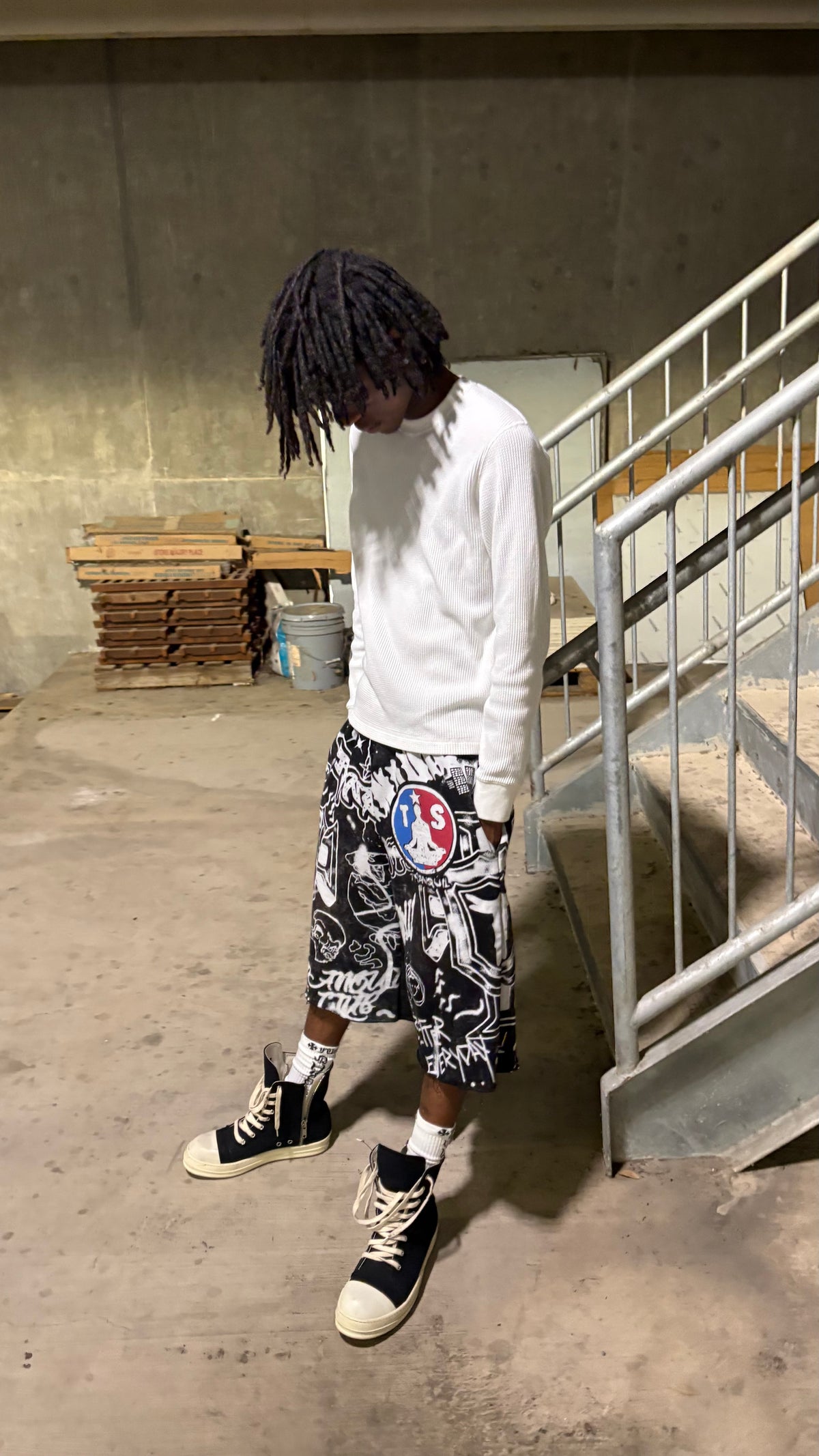 "Tranquil" All Over Print Sweatshorts