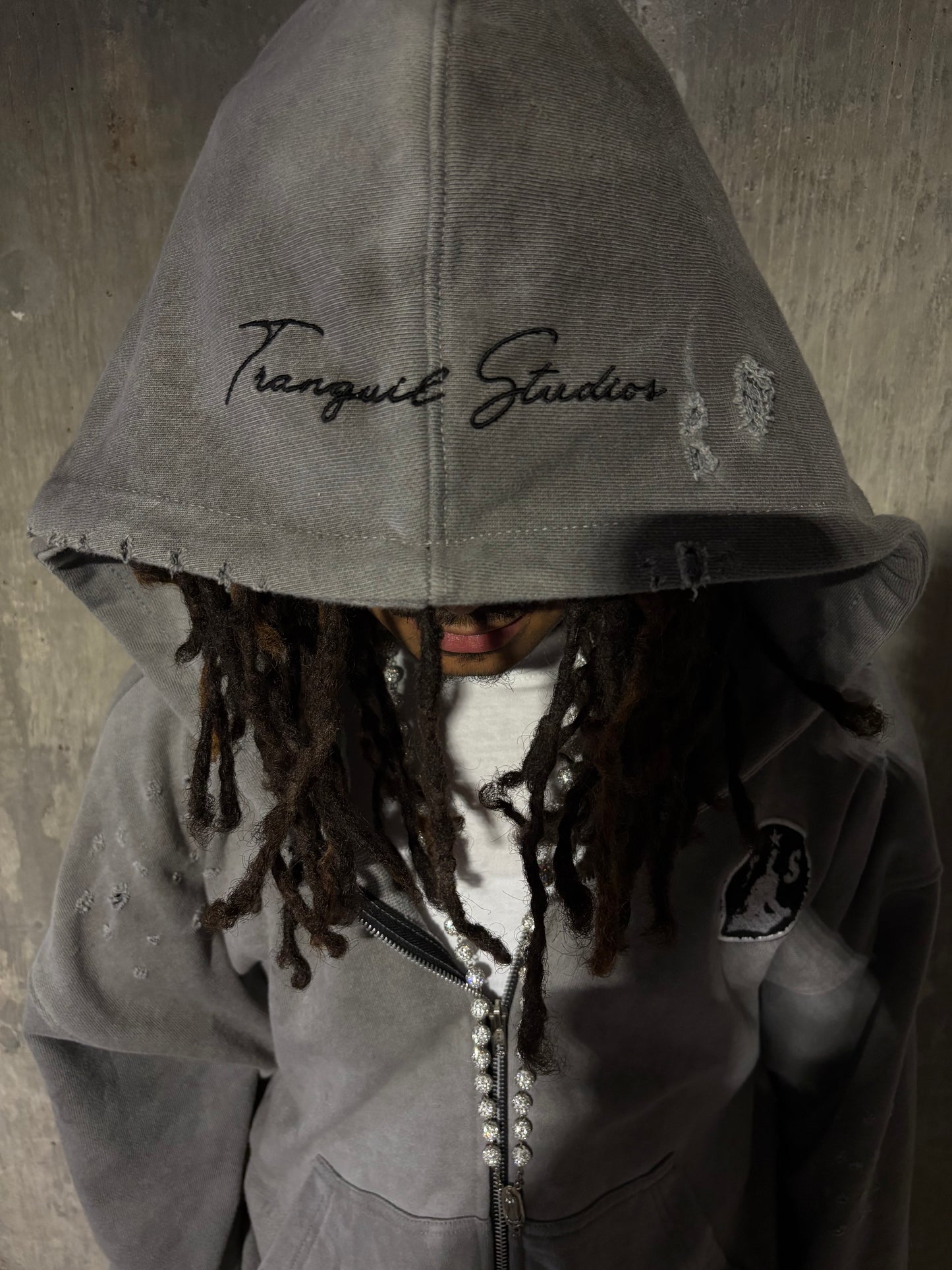 "Tranquil" Embroidered Logo Zip-up
